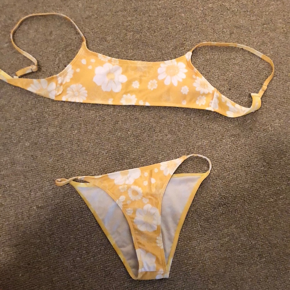 Yellow flowered bikini